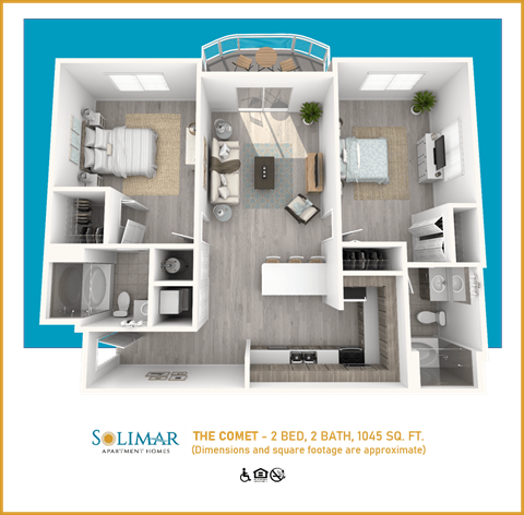 The Comet - Solimar 2B2B 1045 sqft